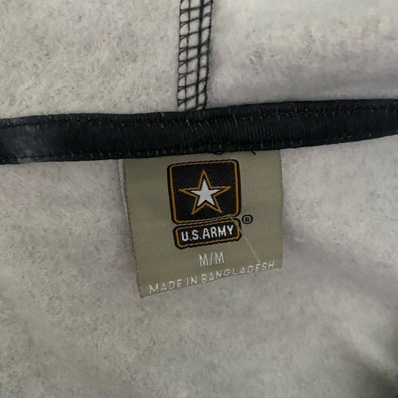 U.S. Army Black and Gray Full Zip Front Hoodie Jacket NWT Size M - Picture 7 of 11